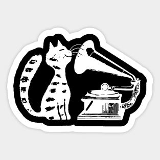 Cat with Turntable riot grrrl Sticker